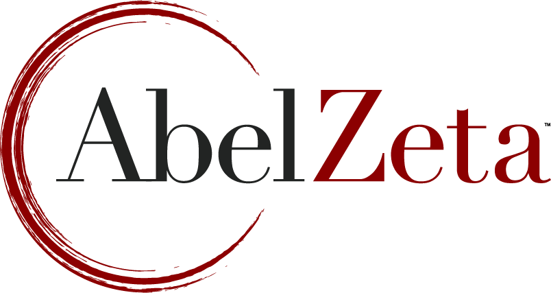 The AbelZeta logo in red and black